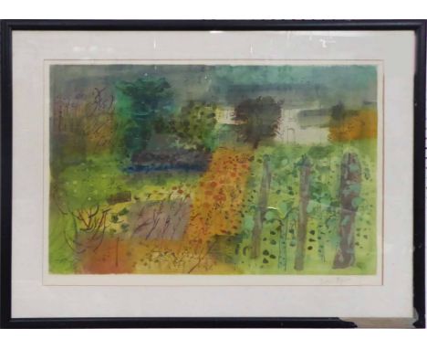 JOHN PIPER (1903-1997) 'Garden', lithograph, 43cm x 63cm, signed and framed. (Subject to ARR - please see Buyers Conditions)