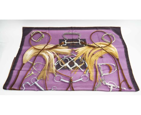 HERMÈS SCARF, 'Projects Carrés', by Henri d'Origny, issued 2007, silk, hand rolled, 90cm x 90cm. 