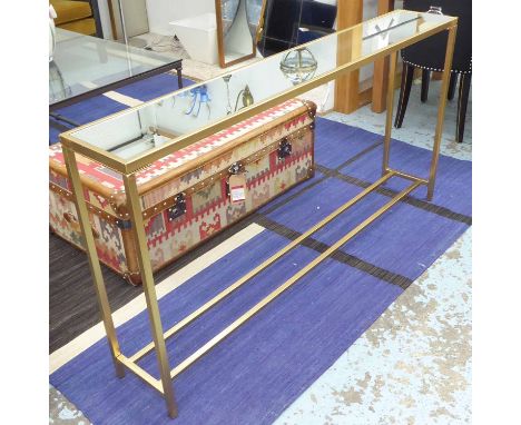 CONSOLE TABLE, 1960's French style, mirrored top, 152cm x 78cm x 26cm.