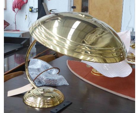 CHARLES EDWARDS GROOVED SPIN DESK LIGHT, brass finish, 44cm H x 57cm D. 