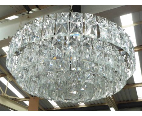 ATTRIBUTED TO KINKELDEY CHANDELIER, vintage mid century crystal, 80cm diam x 60cm drop (incl ceiling fitting) 