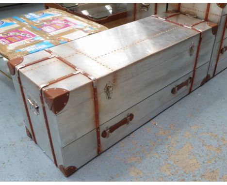 FLIGHT COMMANDER'S TRUNK, Aviator style design, 120cm x 41cm x 46cm. 