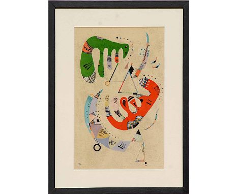 WASSILY KANDINSKY, 'Abstract 1', lithograph 1969, printed by Maeght, 45cm H x 33cm.
