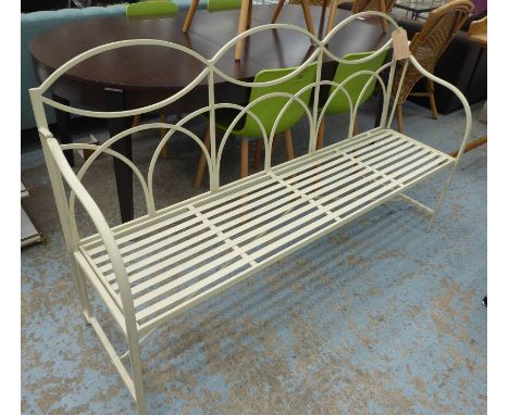 GARDEN BENCH, Regency style, painted finish, 163cm x 42cm x 93cm H.