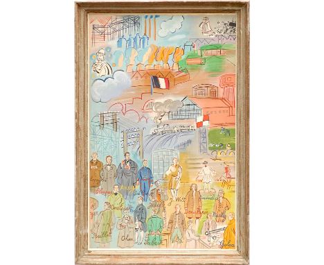 AFTER RAOUL DUFY, 'lithograph suite La fee electricite, printed by Mourlot, 112cm h x 74cm.
