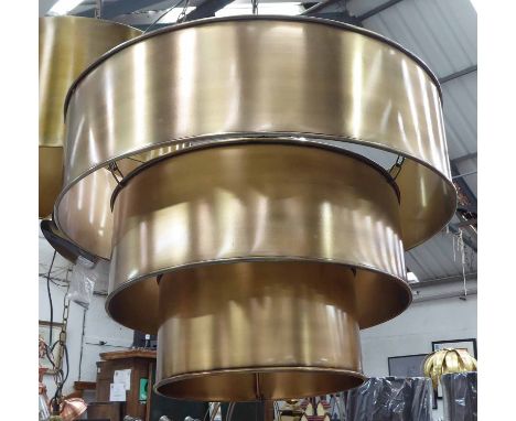 TIERED CEILING LIGHT, Hollywood Regency style, three tiered design.