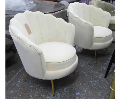 SIDE CHAIRS, a pair, French Art Deco style, ivory white finish, 80cm x 52cm x 82cm H. (2)