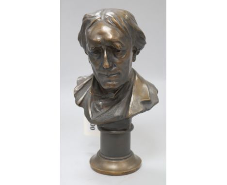 A bronze bust, Herbert Hampton, dated 1903