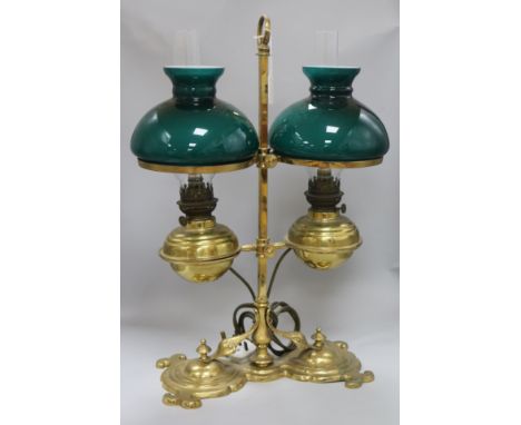 A two branch lamp converted from an oil lamp