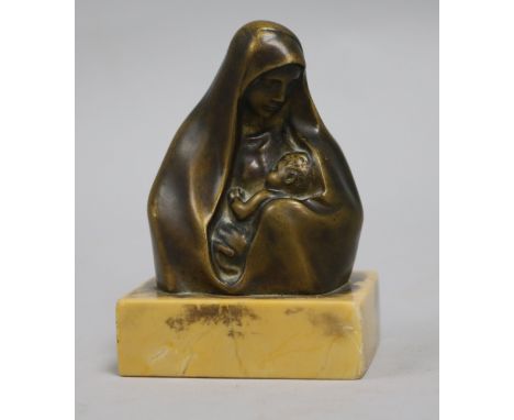 H. Muller. A bronze mother and child