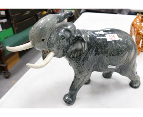 Beswick Large Elephant: trunk damaged, height 28cm 