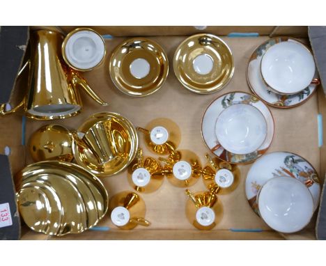 A collection of Bavarian Gilt decorated tea ware: together with oriental egg shell cups and saucers 