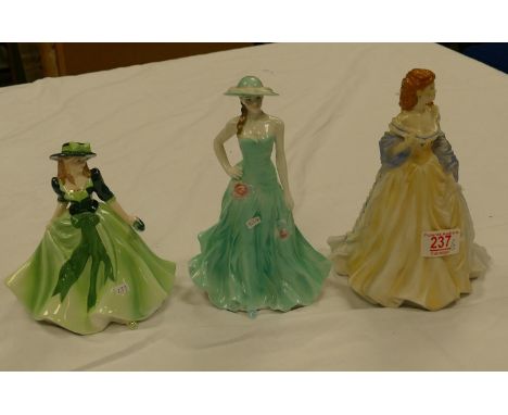 Royal Worcester Lady Figures Holly, Serena &amp; seconds Charlotte(3) 