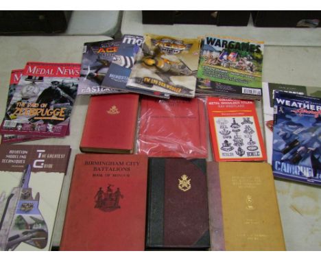 Hardback books and magazines with military and model making themes: including local interest examples (1 tray). 