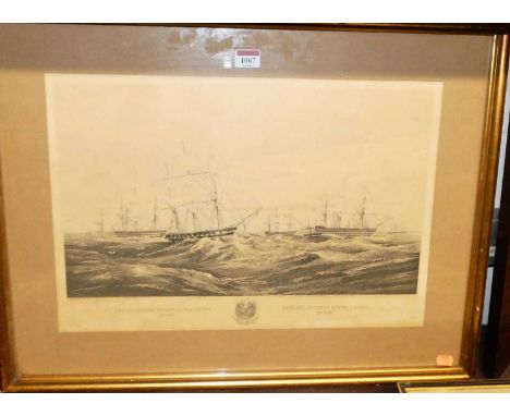 After O.W. Brierley - Maritime scene, monochrome print