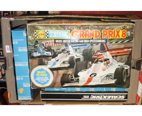 A collection of vintage Scalextric, boxed gift sets and accessory packs, to include Grand Prix 8 race set and various boxed t