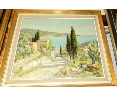 After L. Potronat - Mediterranean bay, print, 58 x 70cm