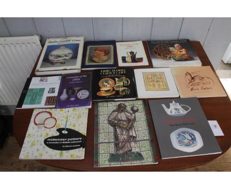 Reference books on collectable ceramics including Midwinter, Doulton Lambeth, The Shorter Collection, Clarice Cliff and Susie