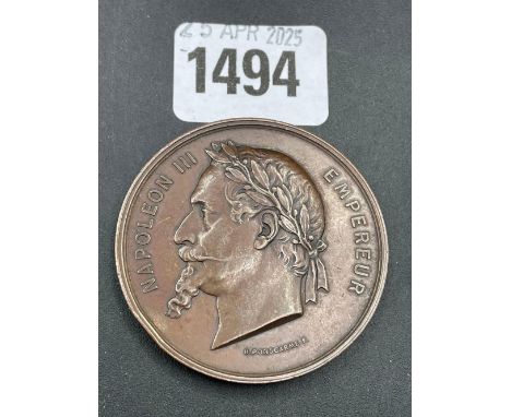 Large bronze French medallion