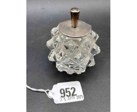 A glue pot with glass body, Birmingham 1892