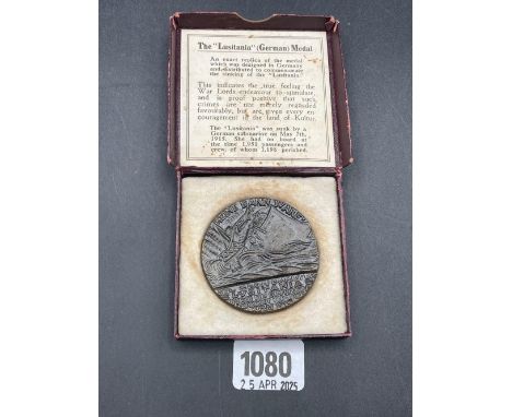 Lusitania medallion in box