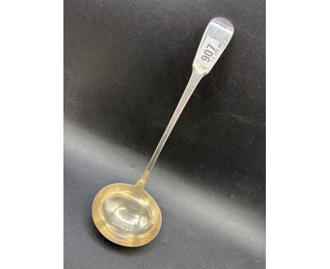 George III soup ladle, fiddle pattern with oval bowl, London 1813 by TB, 185gms