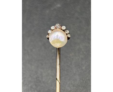 A 19th century real pearl and stick pin