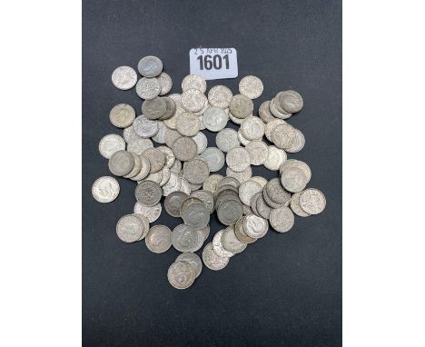 Post 1920 silver 3d as per list yrs 1935 - 1942 A UNC to B UNC, 150g