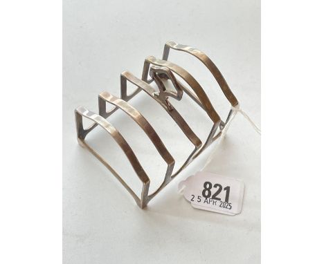 A five bar toast rack on bracket feet 3 inches wide Birmingham 1947 85 gms