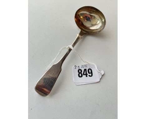 A Exeter silver cream ladle fiddle pattern 1848 by JS