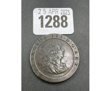 George III Cartwheel penny, Soho Mint, 10 laurel leaves 1797