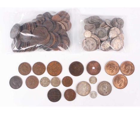 A large collection of 18th, 19th and 20th century European and world coinage, including a German East Africa silver one rupie