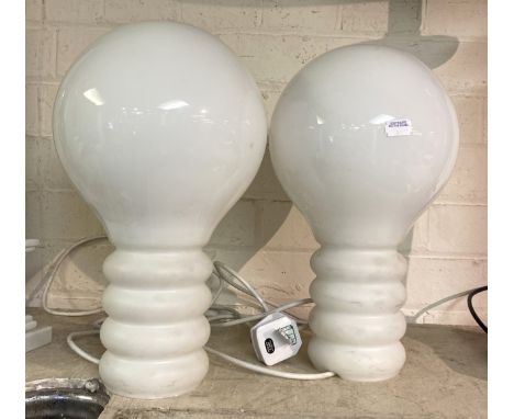 2 LIGHT BULB LAMPS - 35 CMS (H) APPROX