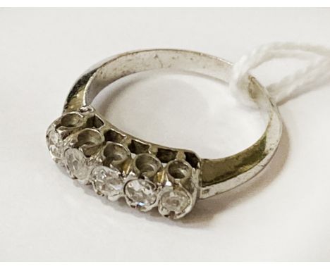 SILVER &amp; DIAMOND RING - SIZE M - APPROX 0.40 POINTS