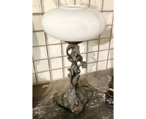 ART DECO STYLE FEMALE FIGURE TABLE LAMP - 42 CMS (H) APPROX