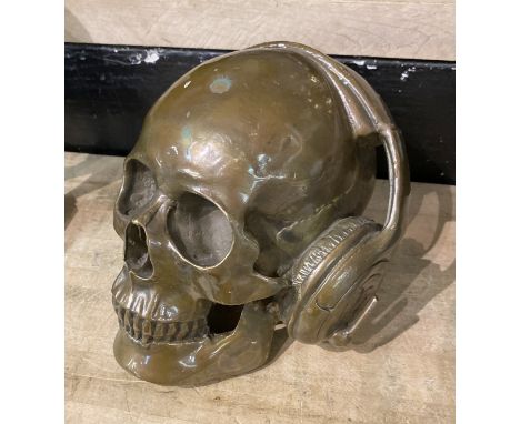 BRONZE SKULL &amp; HEADPHONES