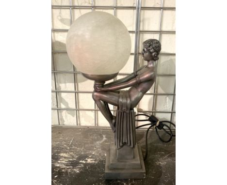 ART NOUVEAU STYLE FEMALE FIGURE TABLE LAMP