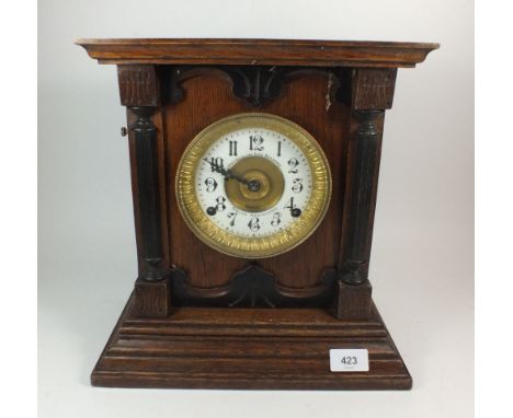 Am oak Fattorini and Sons mantel clock with alarm - recently restored 