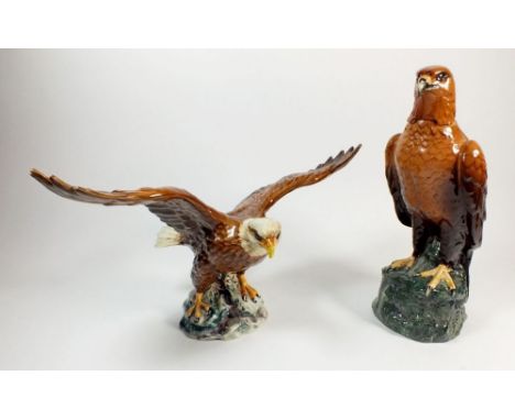 A Beswick model Bald Eagle and a Royal Doulton Golden Eagle flask 