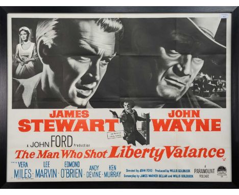 THE MAN WHO SHOT LIBERTY VALANCE, ORIGINAL CINEMA QUAD POSTER PARAMOUNT, CIRCA 1962 S. &amp; D. S. Ltd. Printed in England, f