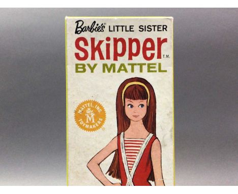 MATTEL INC, BARBIE, SKIPPER AND FRANCIE DOLLS CIRCA 1959-69 Barbie in blonde and boxed, Skipper in brunette and Francie in br
