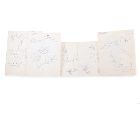 ROCK &amp; ROLL, COLLECTION OF AUTOGRAPHS CIRCA 1965 all on the reverse of dinner menus, comprising The Who, The Hollies, The