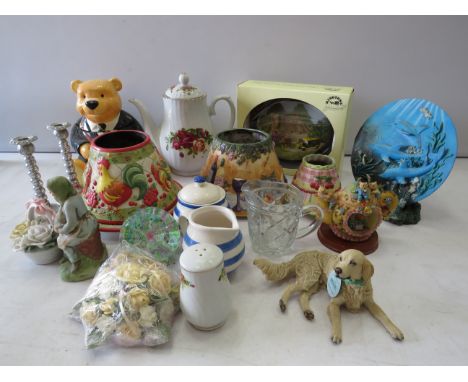 Selection of various ceramics and glass, Caithness, Ringtons, Country Artists etc