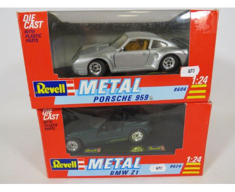 Two Revell 1:24 Scale Die cast models of a BMW Z1 &amp; Porsche 959.  Both in Original boxes. Ex display condition.  See phot