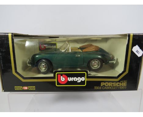 Burago 1:18 Scale Die Cast Model of a 1961 Porsche  356 B Cabriolet.  Original box.  Ex Display Condition.  See photos. 