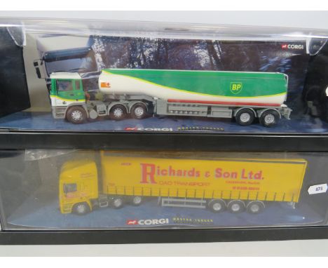 Two Corgi 1:50 Scale Die Cast models from the Modern Trucks Collection. Both with original perspex boxes.  Ex Display conditi