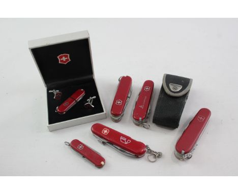 6 x Vintage &amp; Later Swiss Army Pocket KNIVES vintage condition signs of use &amp; age please see photographs