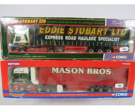 Two Corgi 1:50 Scale Die Cast Limited Edition Collectable Articulated Trucks. Both boxed. Ex display condition. See photos. 