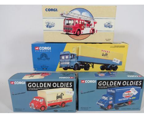 Corgi Golden Oldies 1:50 Scale Die Cast models of Trucks &amp; Fire Engine. Boxed and in Ex Display condition. See photos. 