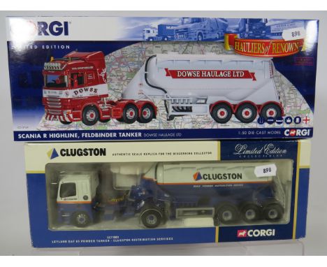 Corgi 1:50 Scale 'Hauliers of Renown' Model powder tanker plus  one other in the Clugston Livery.  Boxed.  Ex Display condito